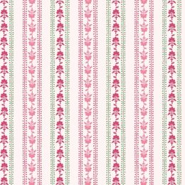 Indian Summer Fabric by Stuart Hillard | Floral Stripe on Cream