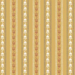Indian Summer Fabric by Stuart Hillard | Floral Stripe on Yellow