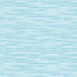 Puffin Rock Lewis & Irene Fabric | Waves Light blue