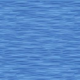 Puffin Rock Lewis & Irene Fabric | Waves Mid Blue