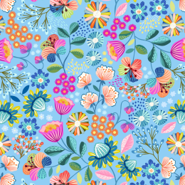 Creative Landscapes Lewis & Irene Fabric | Flowers Blue