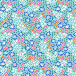 Creative Landscapes Lewis & Irene Fabric | Dotty Flowers Turquoise
