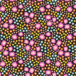 Creative Landscapes Lewis & Irene Fabric | Dotty Flowers Black