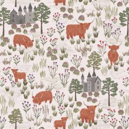 Loch Lewis Flannel Lewis & Irene | Castles & Highland Cattle Dark Cream