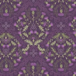 Loch Lewis Flannel Lewis & Irene | Thistle on Dark Purple