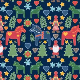 Tomtens Folklore Christmas Lewis & Irene | Tomtens & Christmas Horses Dark Blue