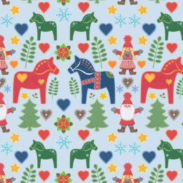 Tomtens Folklore Christmas Lewis & Irene | Tomtens & Christmas Horses Light Blue