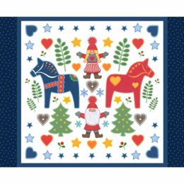 Tomtens Folklore Christmas Lewis & Irene | Quilt Panel White