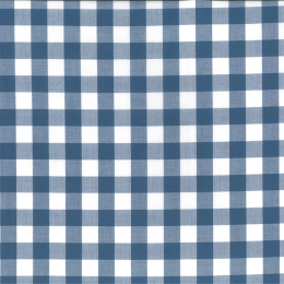 Berkshire Yarn Dyed Cotton Gingham Fabric, 17mm | Denim