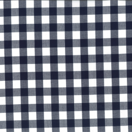 Berkshire Yarn Dyed Cotton Gingham Fabric, 17mm | Navy