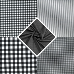 Berkshire Yarn Dyed Cotton Fabric | Fat Quarter Bundle Black