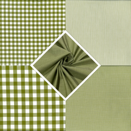 Berkshire Yarn Dyed Cotton Fabric | Fat Quarter Bundle Green