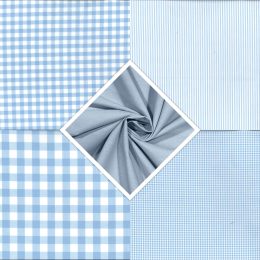 Berkshire Yarn Dyed Cotton Fabric | Fat Quarter Bundle Pale-Blue