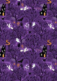 Witchy Woods Lewis & Irene Fabric | Woods Spooky Purple