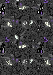 Witchy Woods Lewis & Irene Fabric | Woods Grey