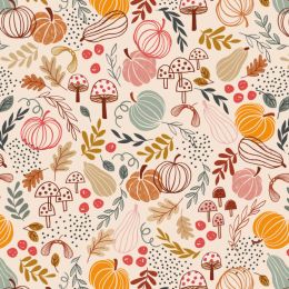Snuggle Up Season Flannel Lewis & Irene | Pumkins On Cream