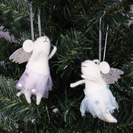 Needle Felting Kit | Angel Star Mice Duo