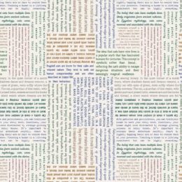 Purrfect Book Club Lewis & Irene Fabric | Multi Cat Text Cream