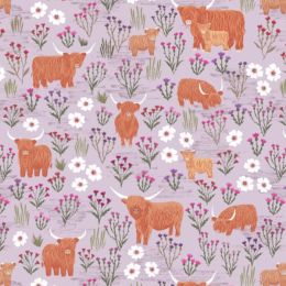 A Celtic Summer Lewis & Irene Fabric | Summer Meadow Highland Cow Heather