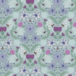 A Celtic Summer Lewis & Irene Fabric | Mirrored Thistle Duck Egg Blue