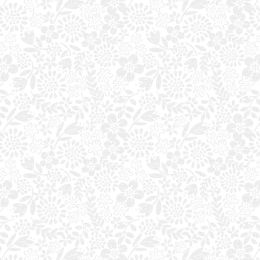 Tiny Tonals Lewis & Irene Fabric | Flower Garden White On White