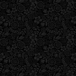 Tiny Tonals Lewis & Irene Fabric | Flower Garden Black On Black