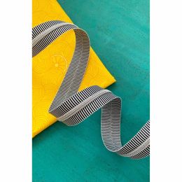 Sassafras Lane Zipper #5, 3 Yards | Black Stripe Tape, Nickel Teeth