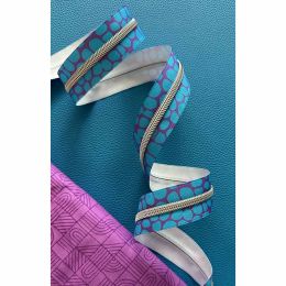 Sassafras Lane Zipper #5, 3 Yards | Blue Pebble Tape, Nickel Teeth