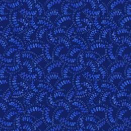 Lewis & Irene Porcelain & Seaglass Fabric by Stuart Hillard | Fronds Dark Blue