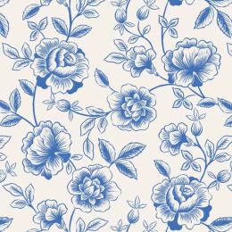 Lewis & Irene Porcelain & Seaglass Fabric by Stuart Hillard | Rose Trail Cream