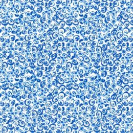 Lewis & Irene Porcelain & Seaglass Fabric by Stuart Hillard | Watery Swirls Cream