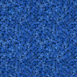 Lewis & Irene Porcelain & Seaglass Fabric by Stuart Hillard | Watery Swirls Dark Blue