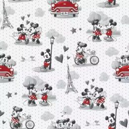 Licensed Cotton Fabric | Disney Mickey & Minnie Vintage Romance