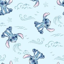 Licensed Cotton Fabric | Disney Stitch Sketch Wave