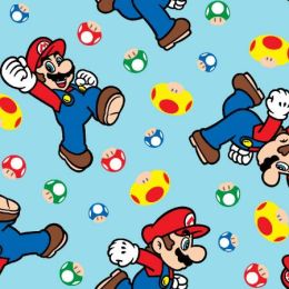 Licensed Cotton Fabric | Nintendo Super Mario & Mushrooms