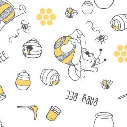 Licensed Cotton Fabric | Winnie The Pooh & Baby Bee