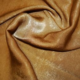 Silk Touch Velvet Satin Fabric | Dark Gold