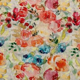 Linen, Viscose & Cotton Blend - Digital Print Fabric
