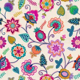 Sambramha Fabric By John Scott | Floral Cream