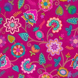 Sambramha Fabric By John Scott | Floral Pink