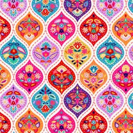 Sambramha Fabric By John Scott | Jewel Drops Cream