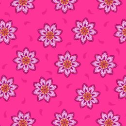 Sambramha Fabric By John Scott | Celebration Flower Bright Pink