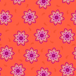 Sambramha Fabric By John Scott | Celebration Flower Indian Sunset
