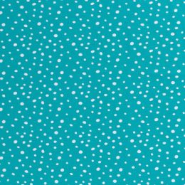 Cotton Rich Jersey Fabric | Multi Spot Turquoise Blue