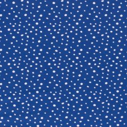 Cotton Rich Jersey Fabric | Multi Spot Blue