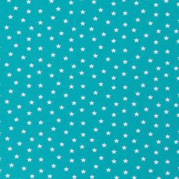 Cotton Rich Jersey Fabric | Star Turquoise Blue