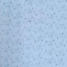 Cotton Voile Floral Embroidery Fabric | Powder