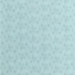 Cotton Voile Floral Embroidery Fabric | Mint