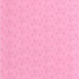 Cotton Voile Floral Embroidery Fabric | Pink