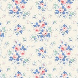 Tilda Something Blue Fabric | First Kiss Cream